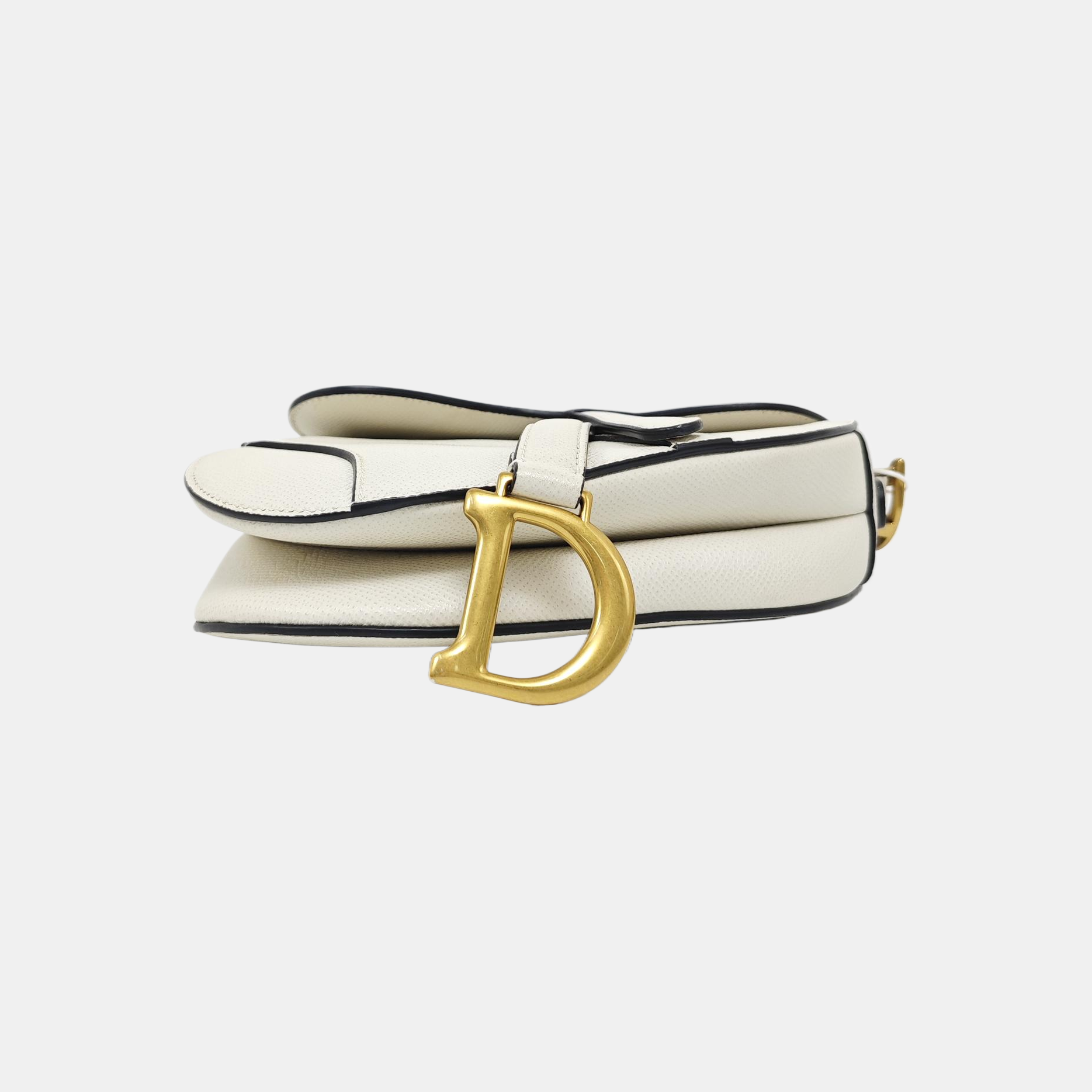 Saddle Mini Calfskin White