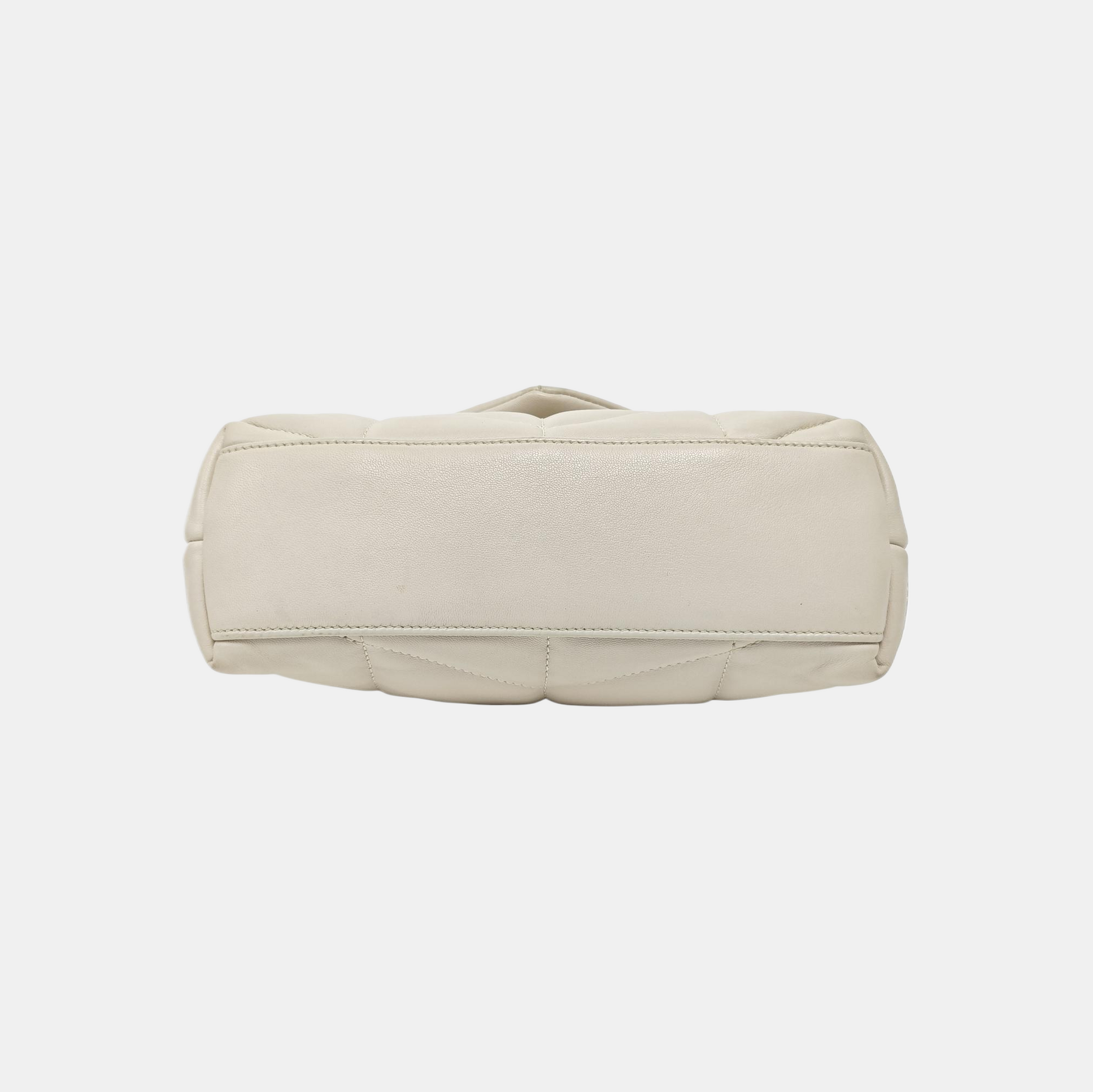 PUFFER Mini Chevron Lambskin White