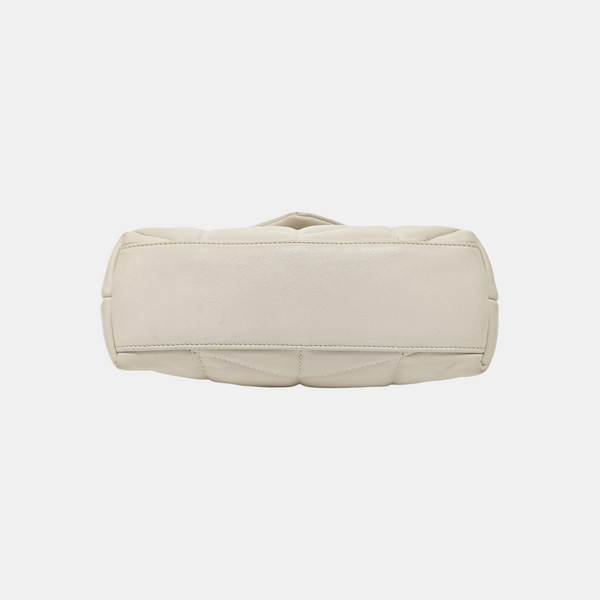 PUFFER Mini Chevron Lambskin White