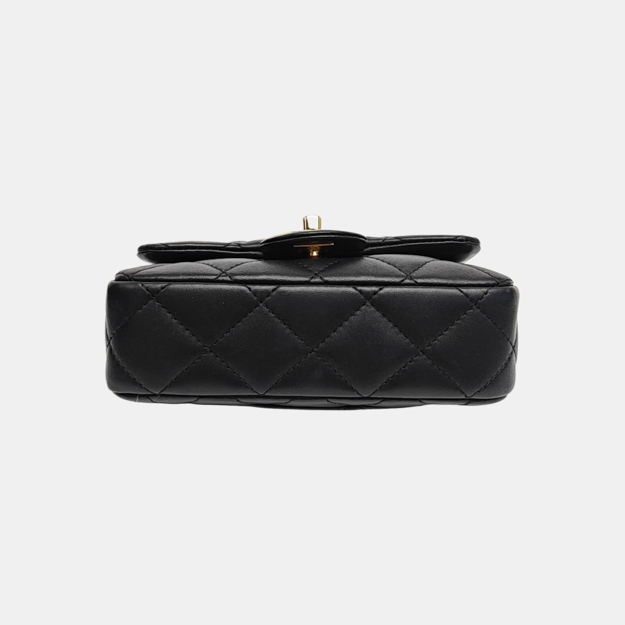 Quilted Lambskin Shoulder Bag Mini Black