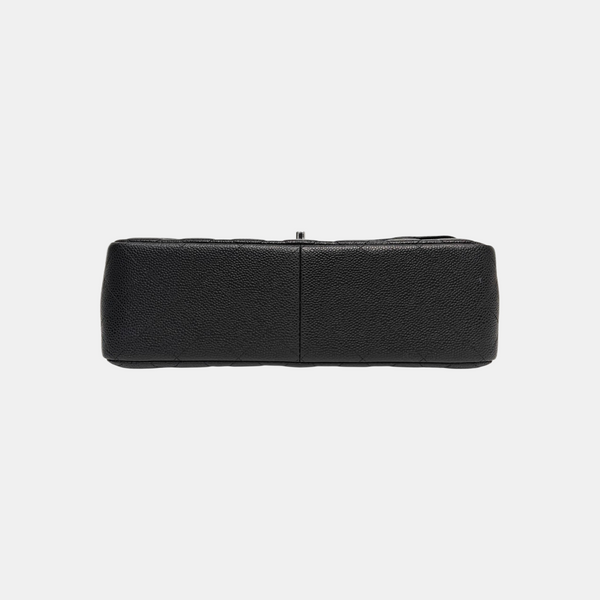CLASSIC FLAP Jumbo Quilted Grained Calfskin Black