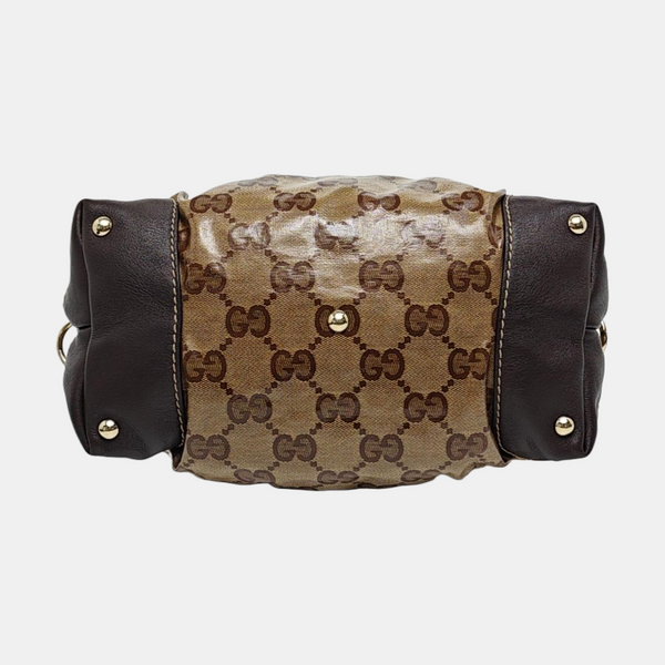 Monogram Coated Canvas Tote Bag Brown