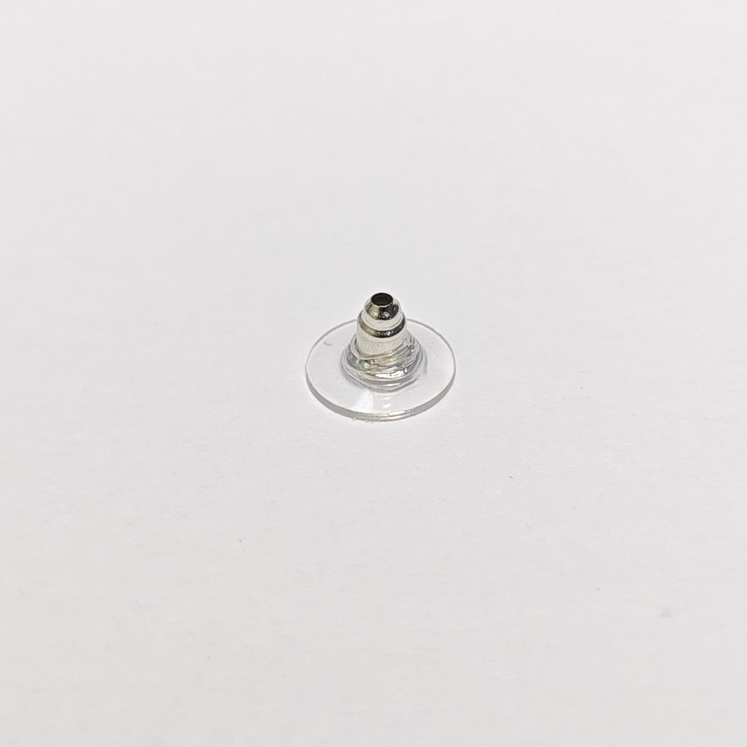 CC Logo Metal Silver Stud Earrings