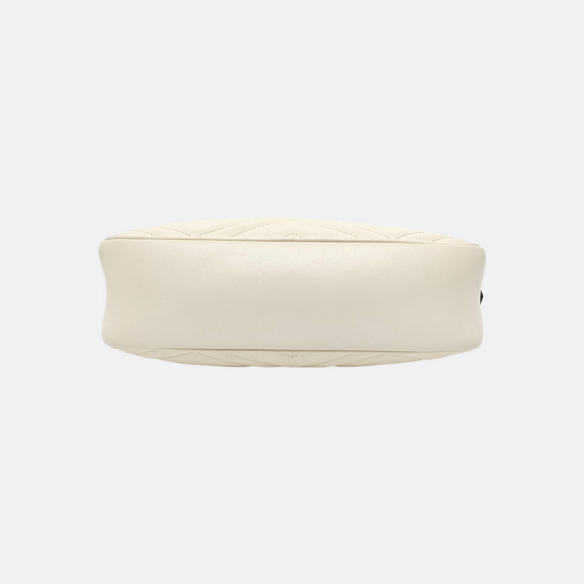 GG Marmont Small Quilted Calfskin White