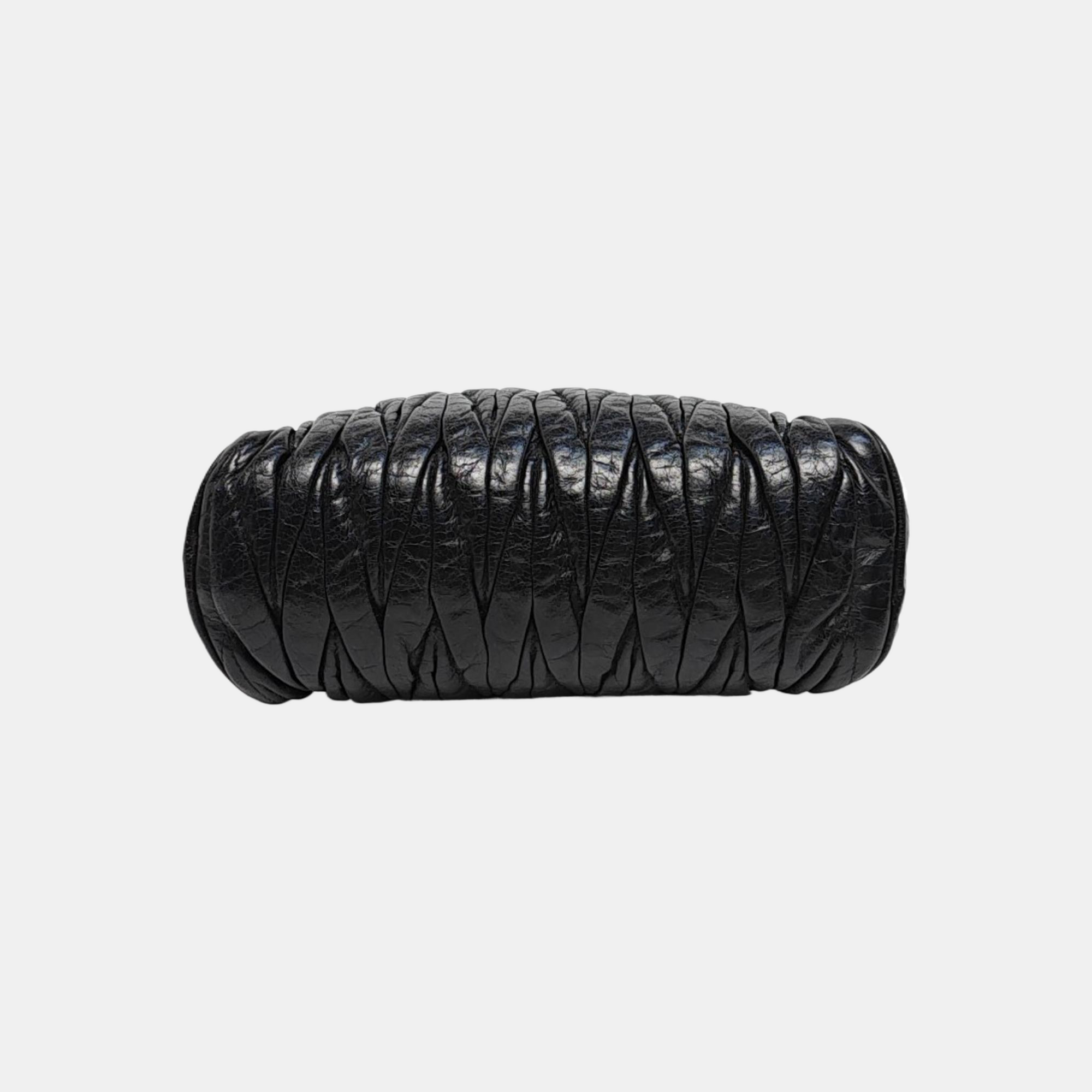 Quilted Lambskin Shoulder Bag Black