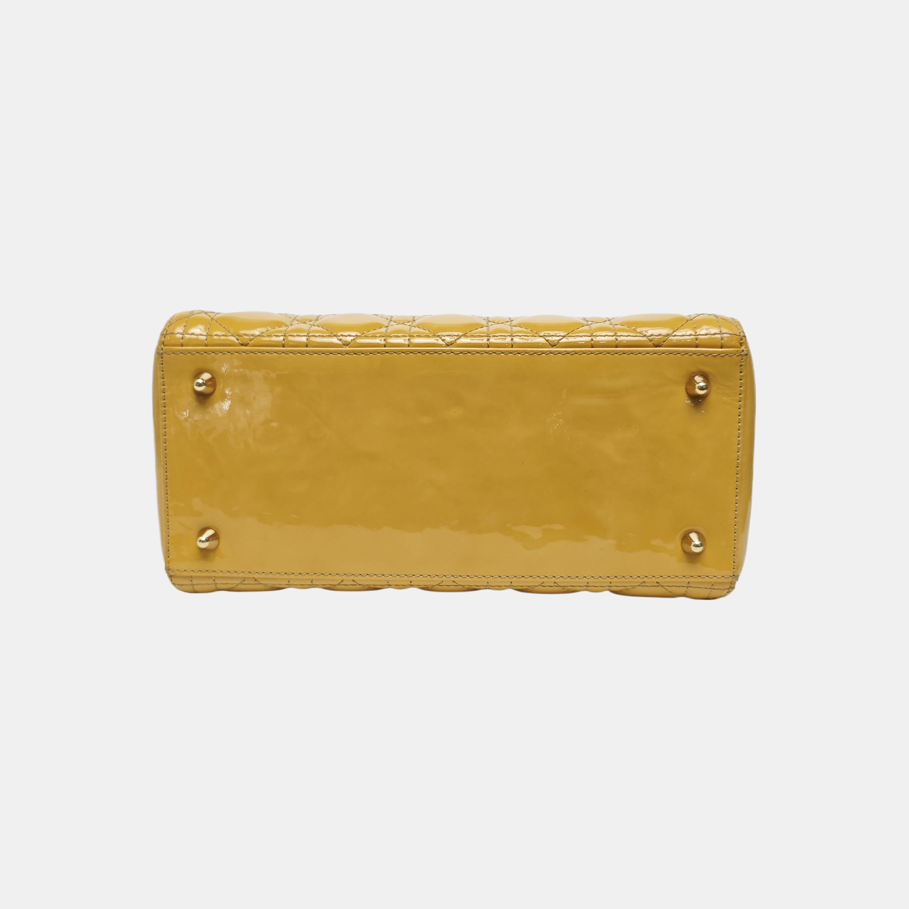 Lady Dior Medium Cannage Patent Leather Yellow