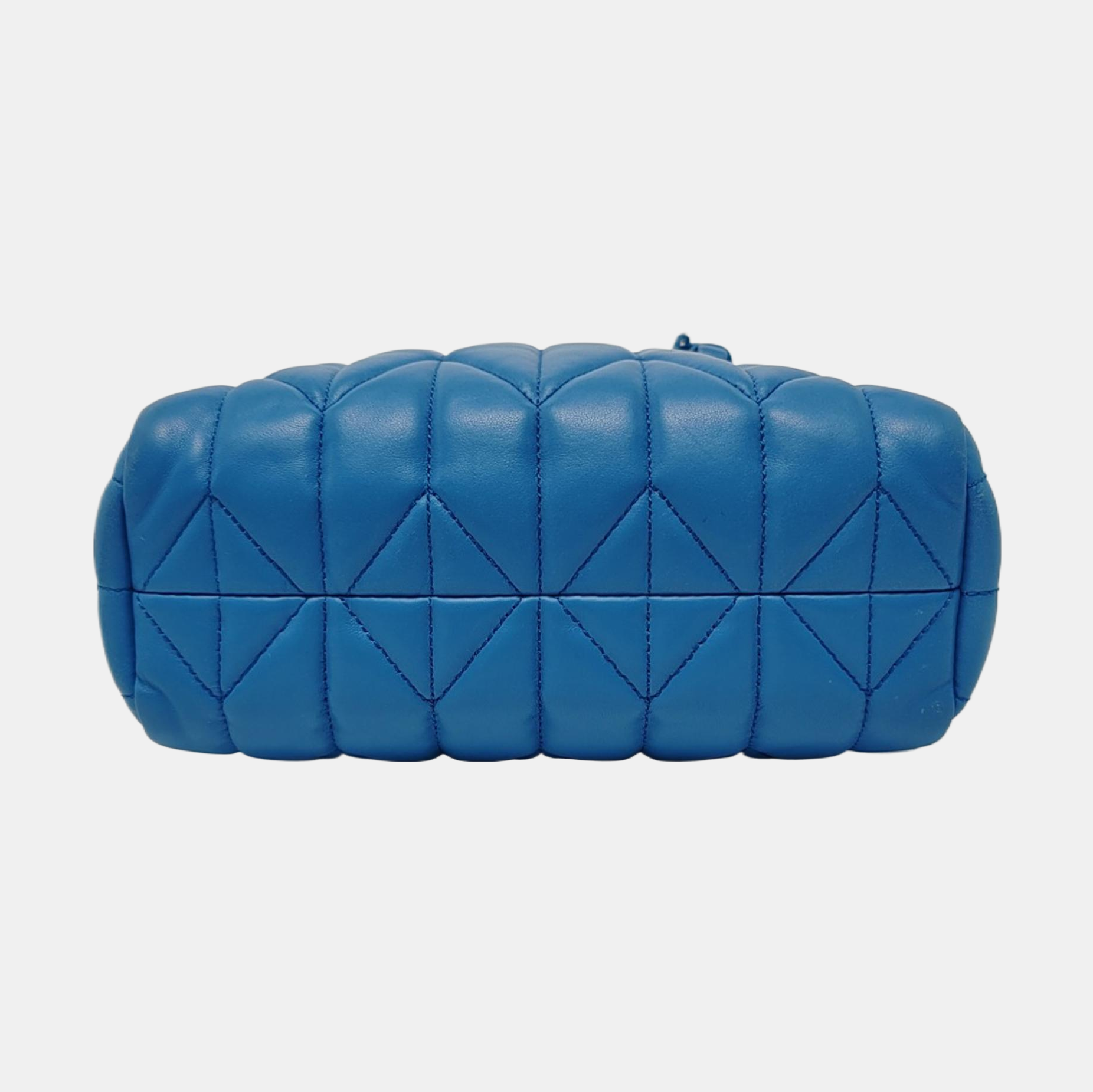 Bow Tote Small Quilted Lambskin Blue