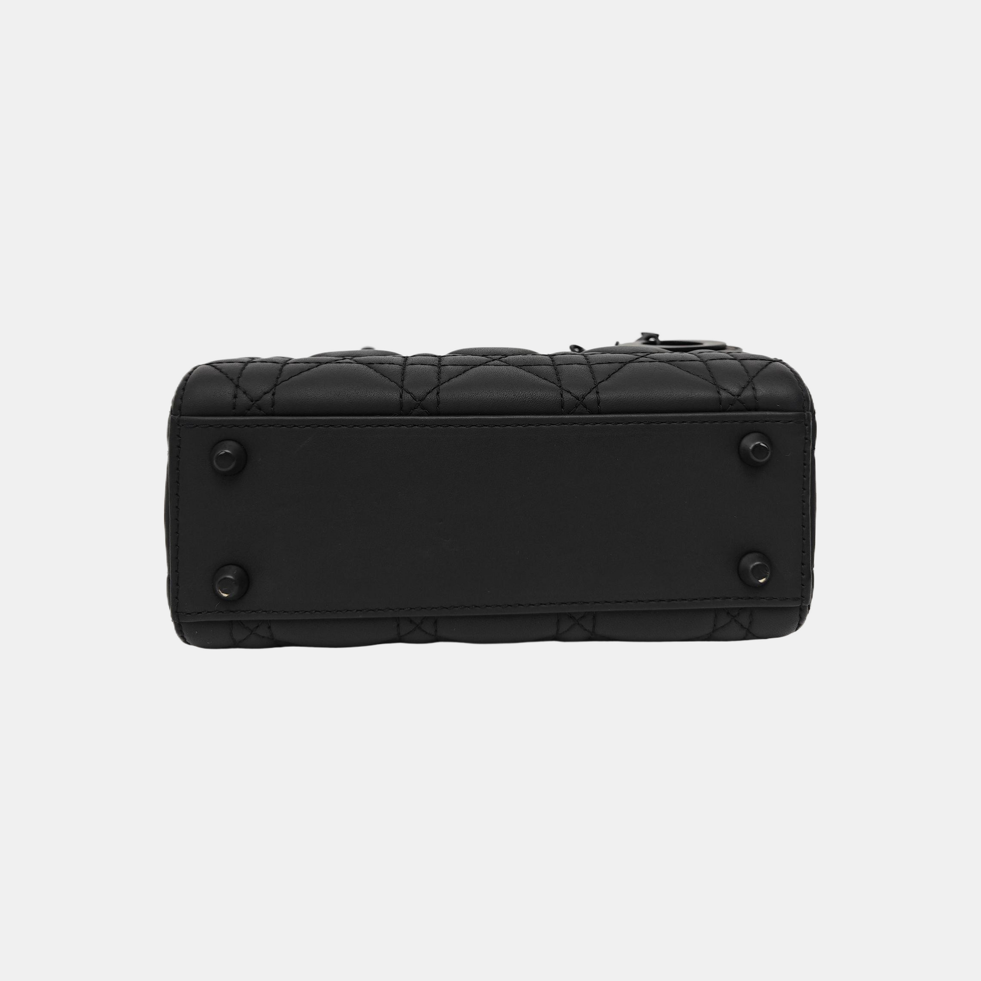 Lady Dior Mini Cannage Calfskin Black