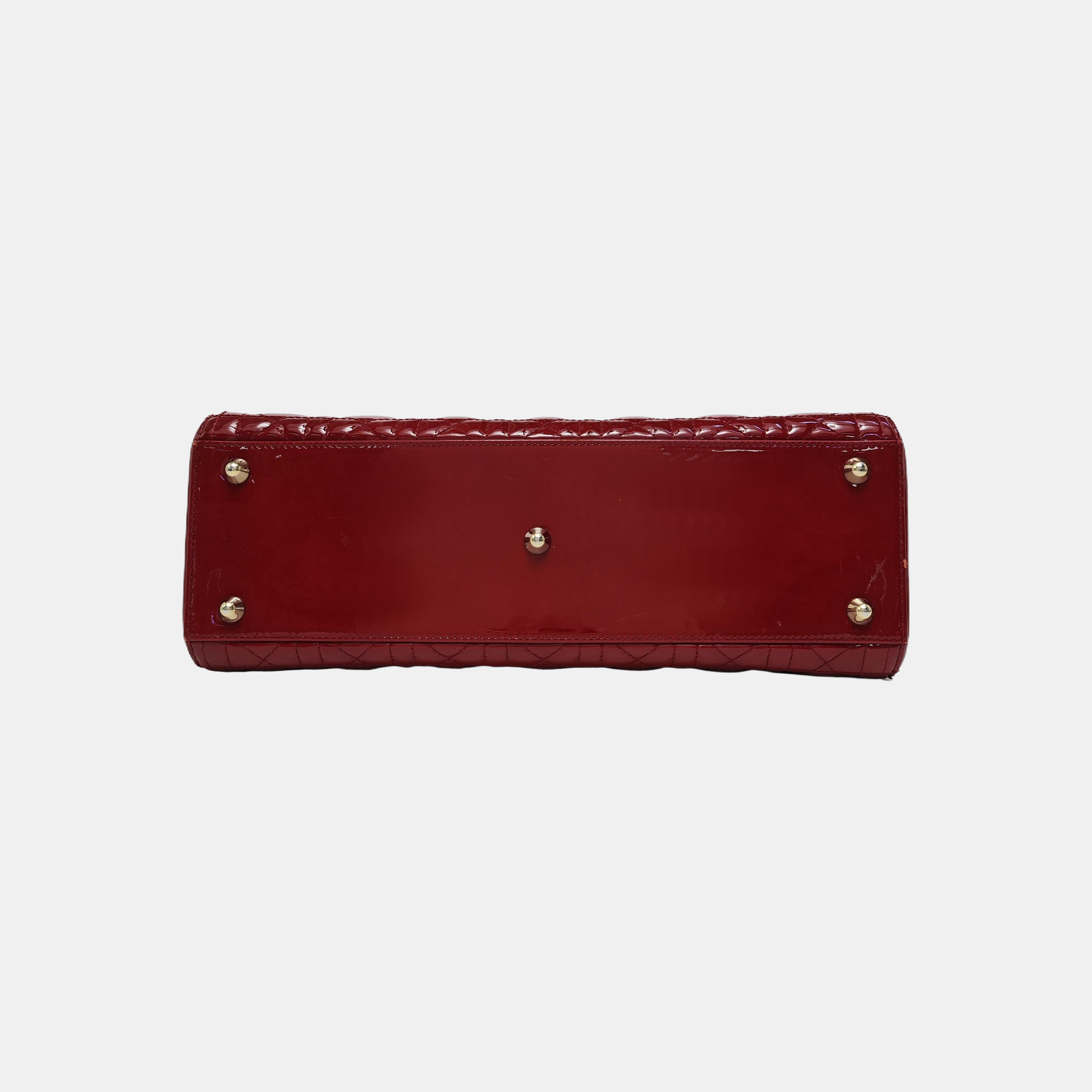 Lady Dior Large Cannage Patent Leather Red