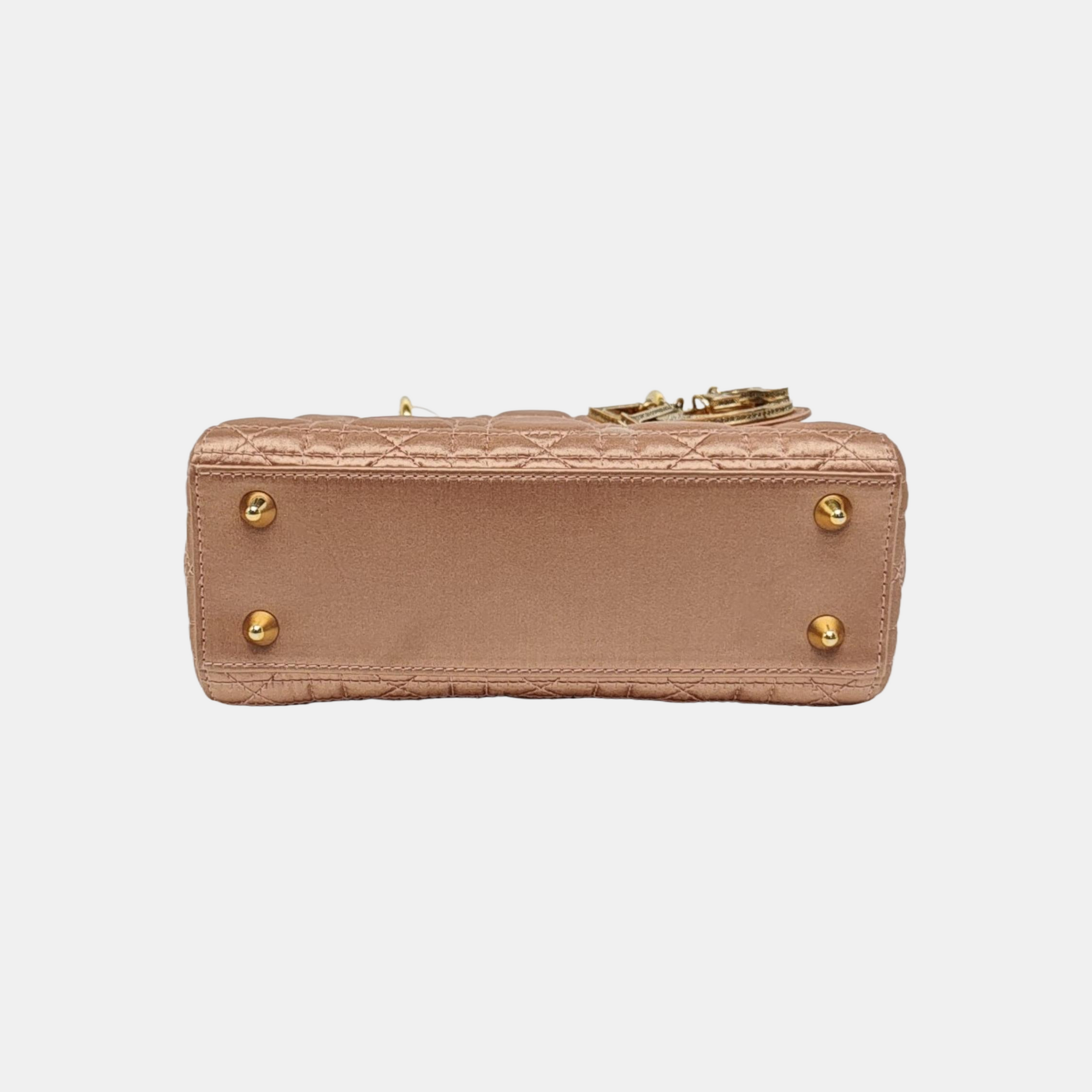 Lady Dior Small Cannage Silk Satin Pink