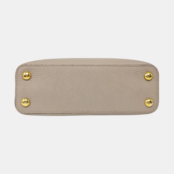 Authenticated pre-owned  CAPUCINES BB Calfskin Grey - Shoulder Bag at Looply