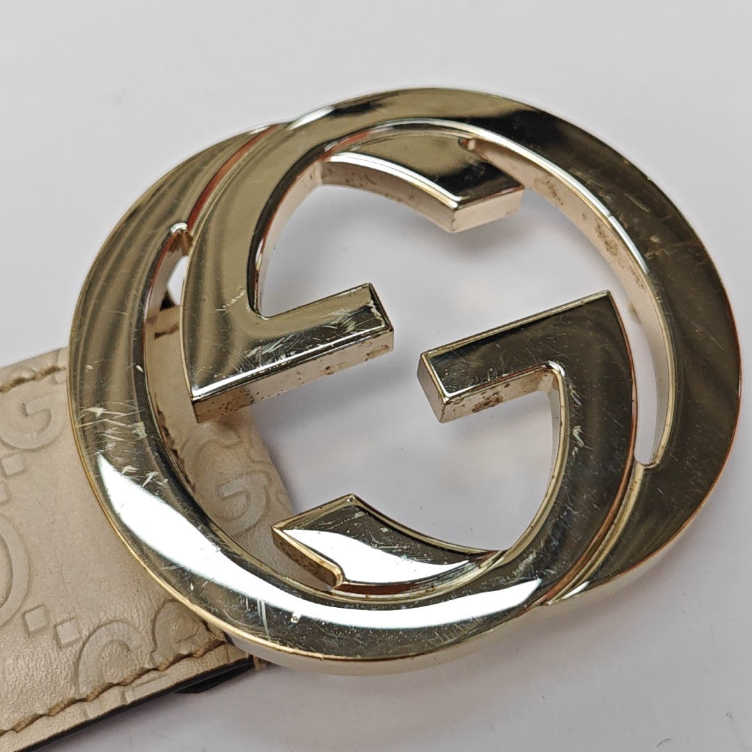 Leather Belt White