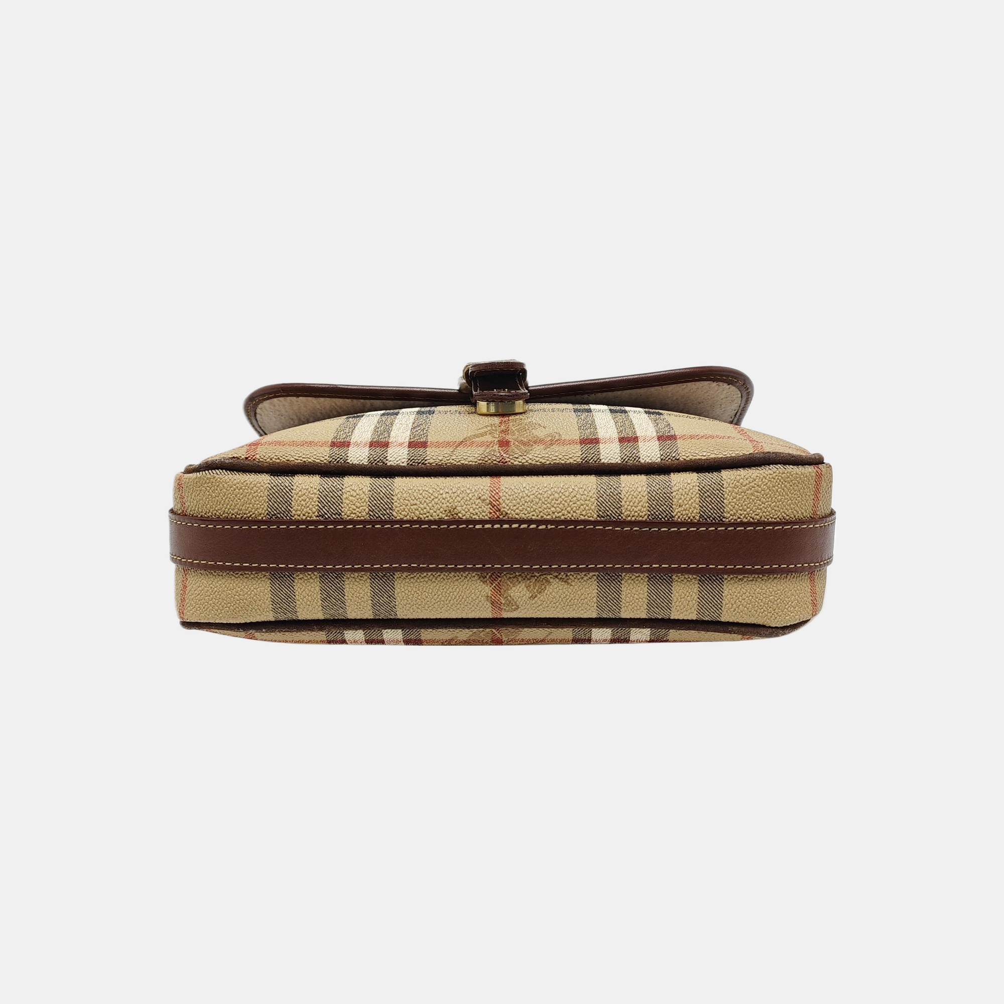 Coated Canvas Shoulder Bag Beige