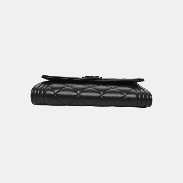 Quilted Lambskin Wallet Black