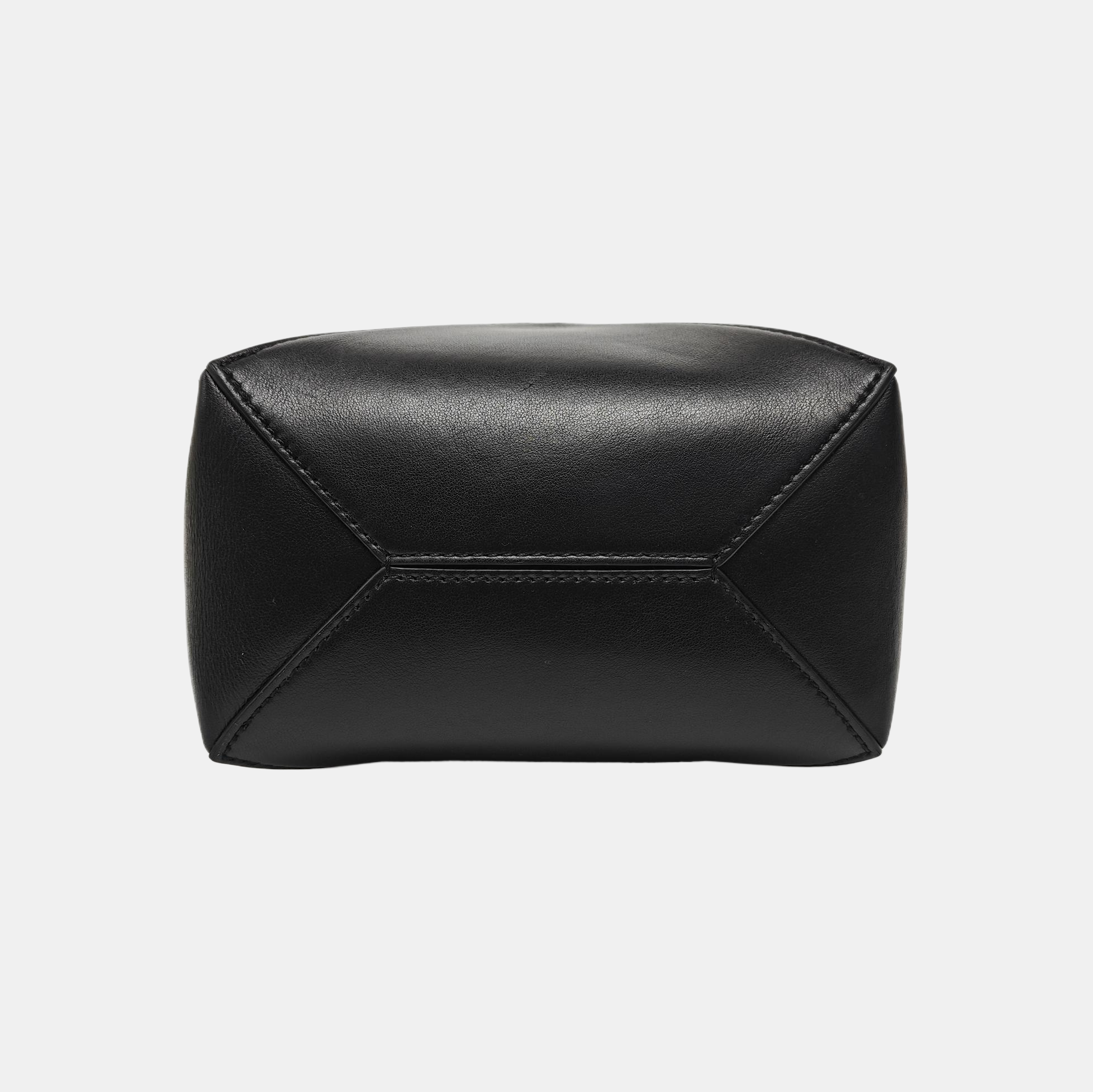 Puzzle Fold Mini Quilted Calfskin Black