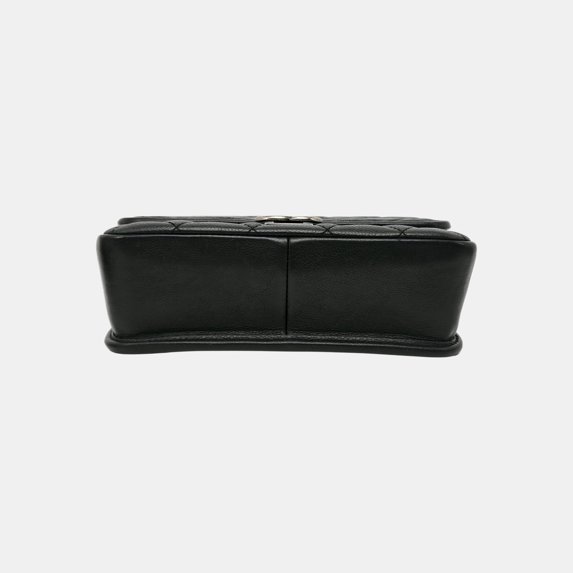 Quilted Calfskin Shoulder Bag Black