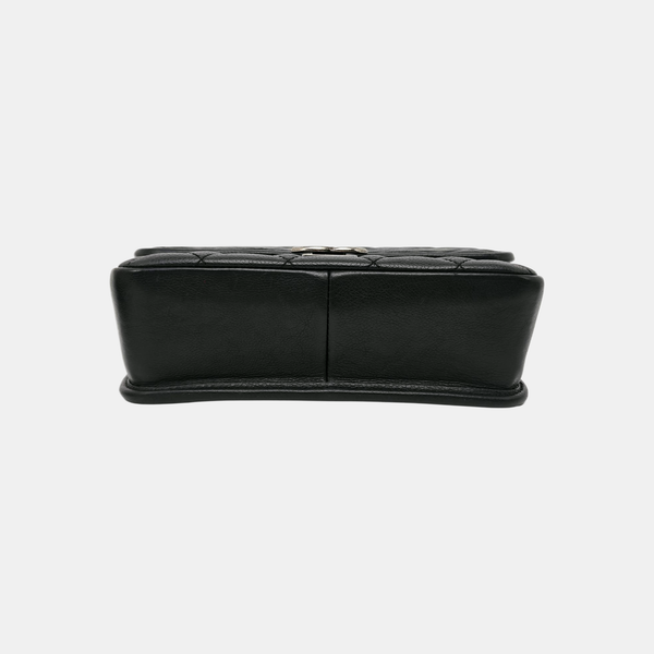 Quilted Calfskin Shoulder Bag Black