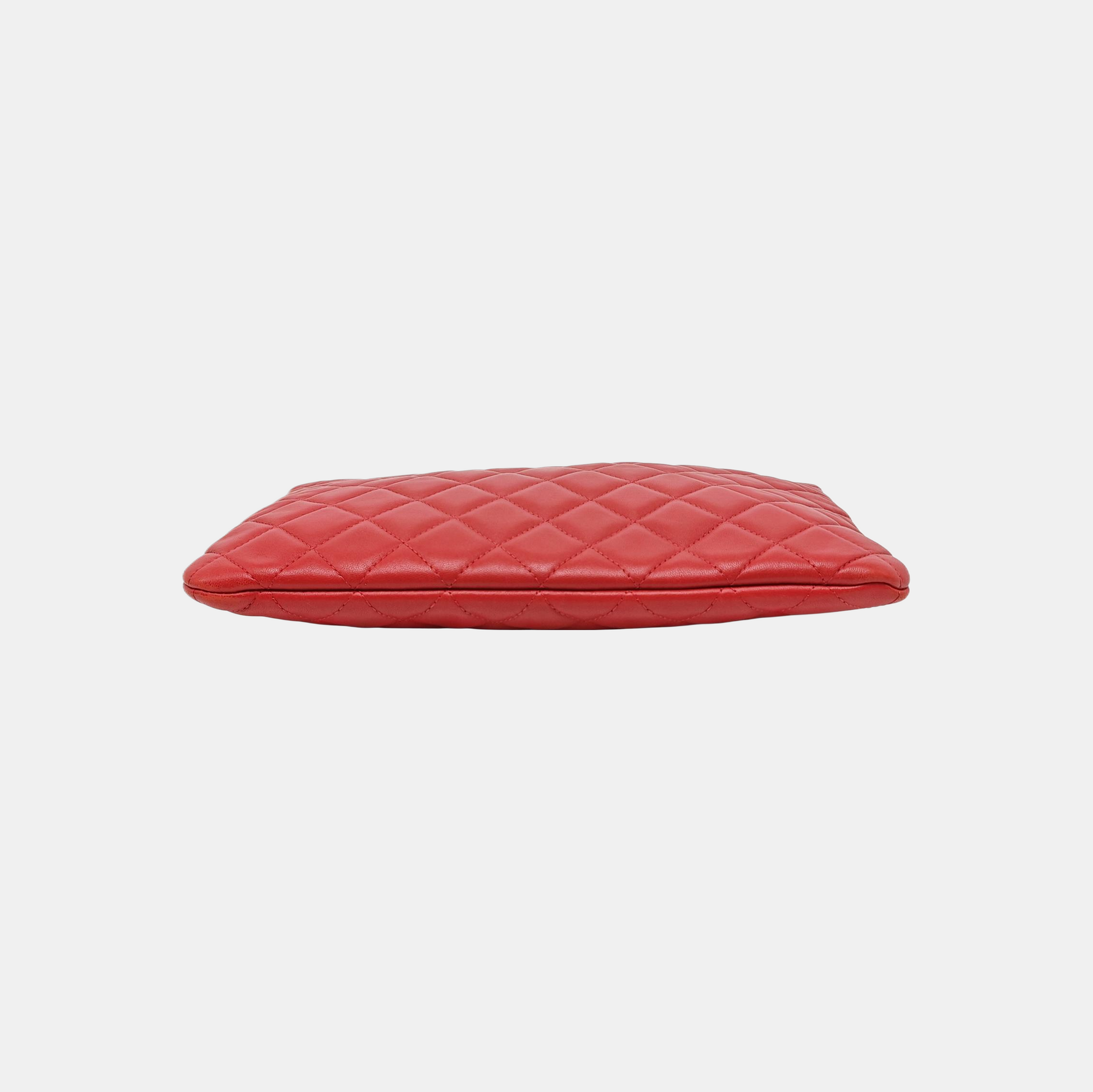 Quilted Lambskin Clutch Red
