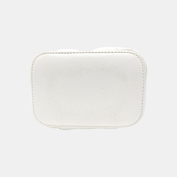 VANITY CASE Small Quilted Lambskin White