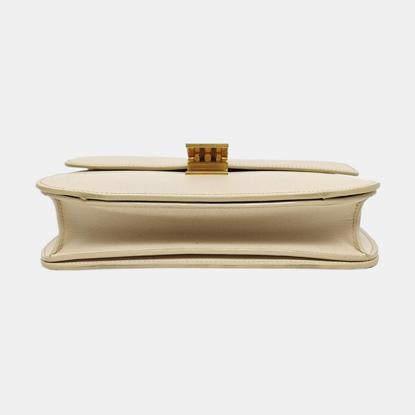 Authenticated pre-owned  CLASSIC BOX Medium Calfskin Beige - Shoulder Bag at Looply