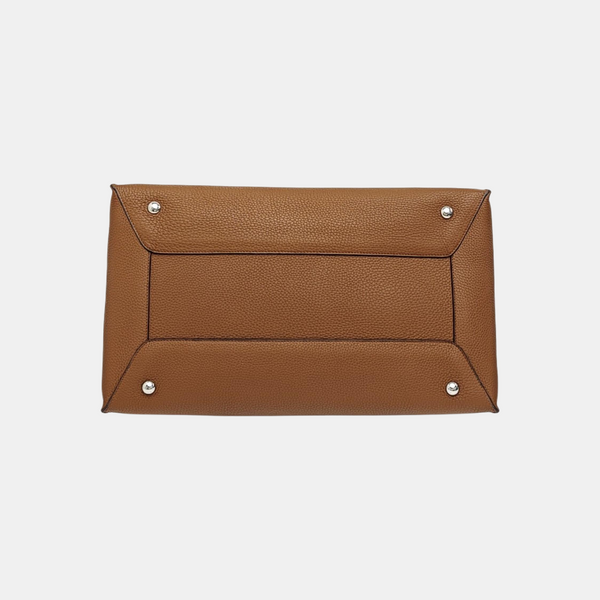Monogram Calfskin Top Handle Bag Brown
