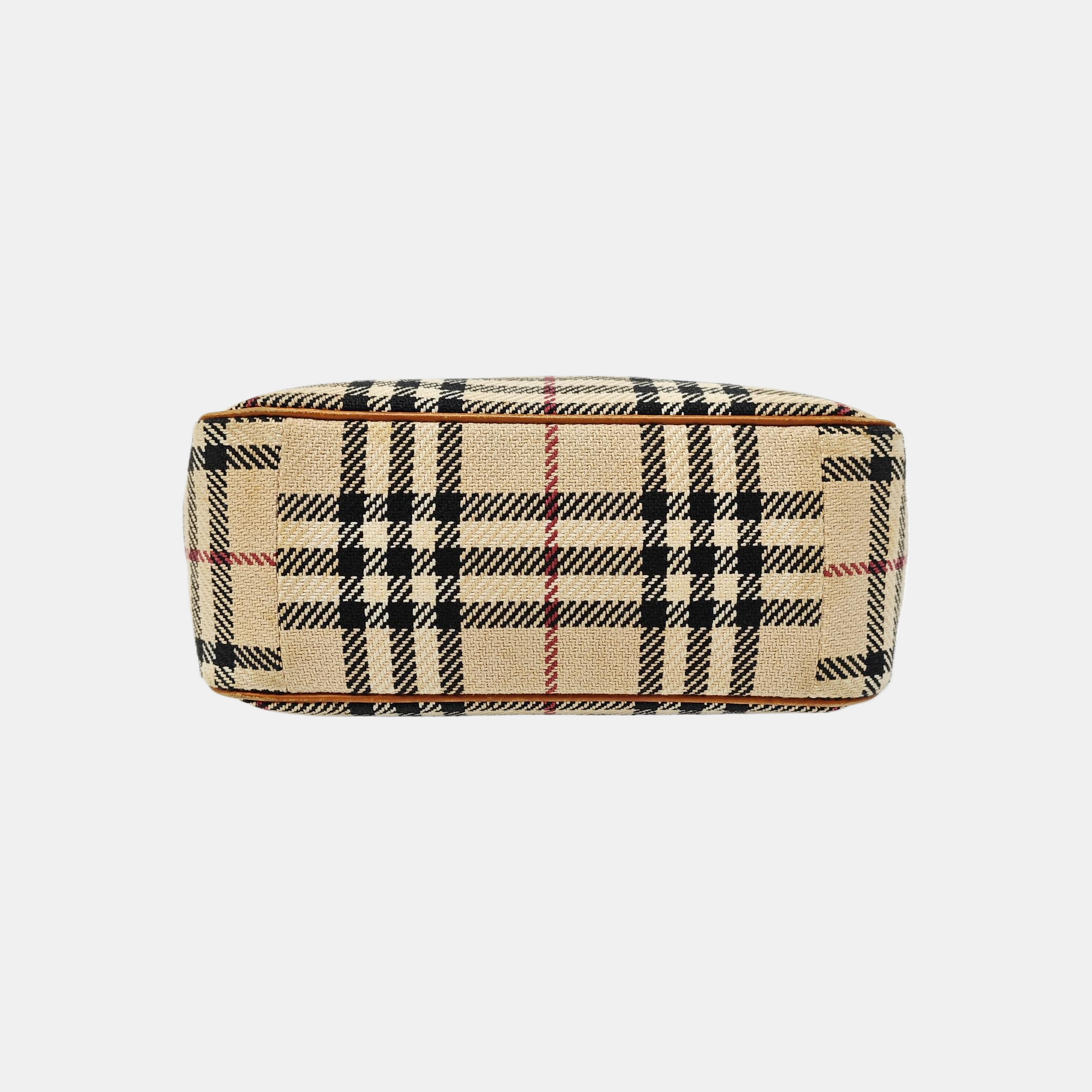 Fabric Top Handle Bag Brown