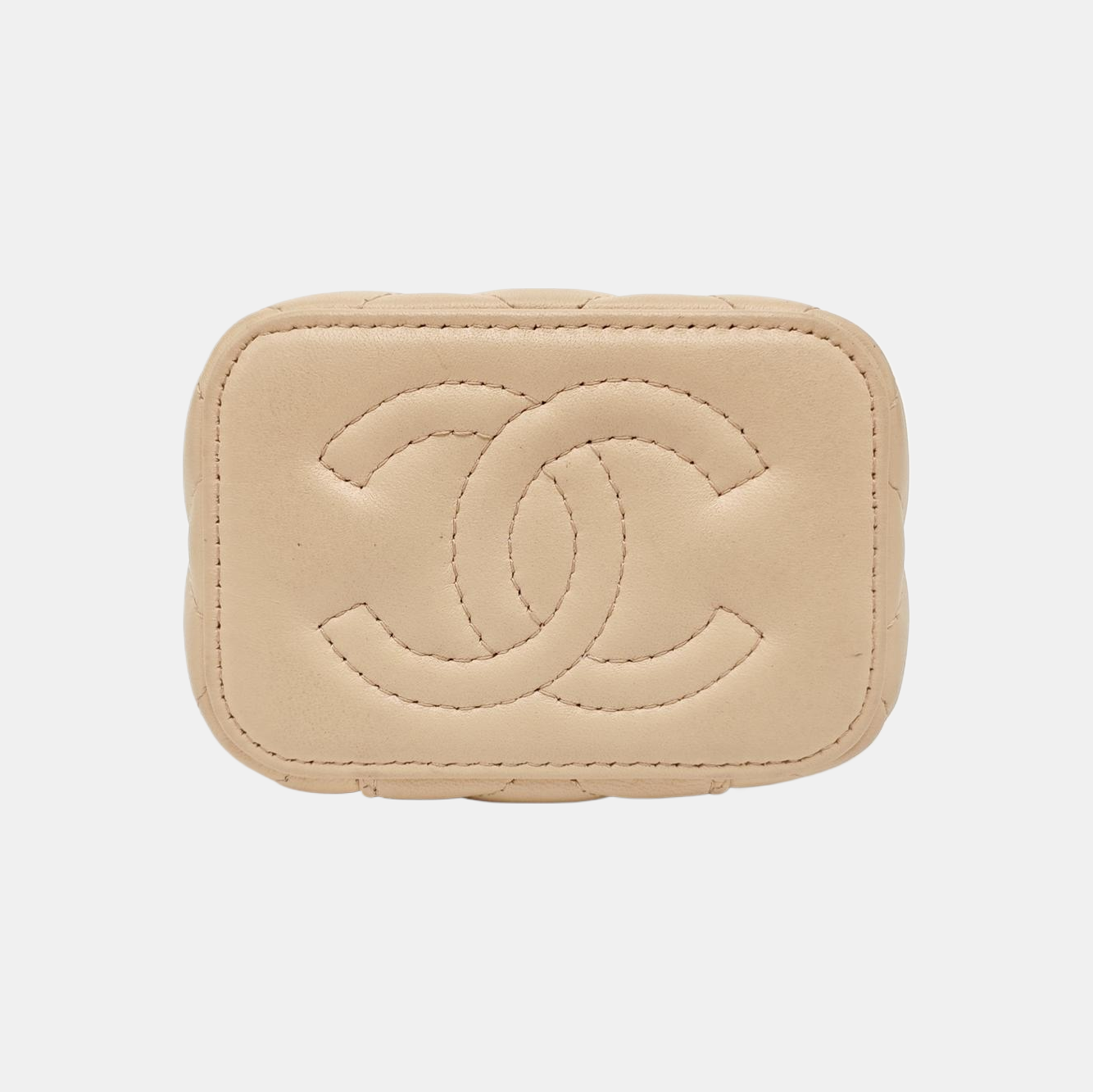 VANITY CASE Mini Quilted Lambskin Pink