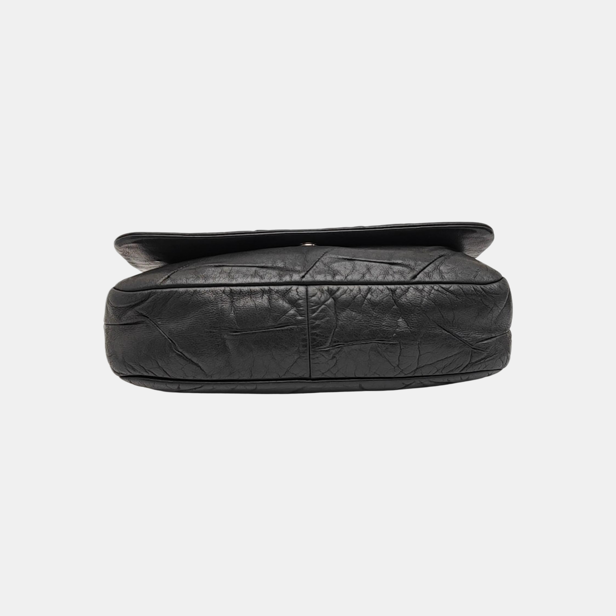 Calfskin Shoulder Bag Black