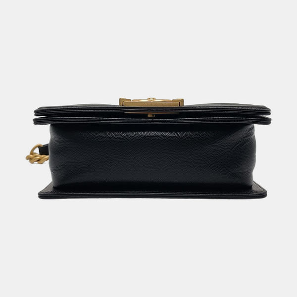 BOY CHANEL Small Quilted Grained Calfskin Black