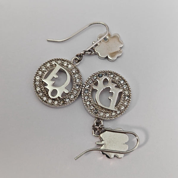 Dior Oblique Metal Silver Stud Earrings