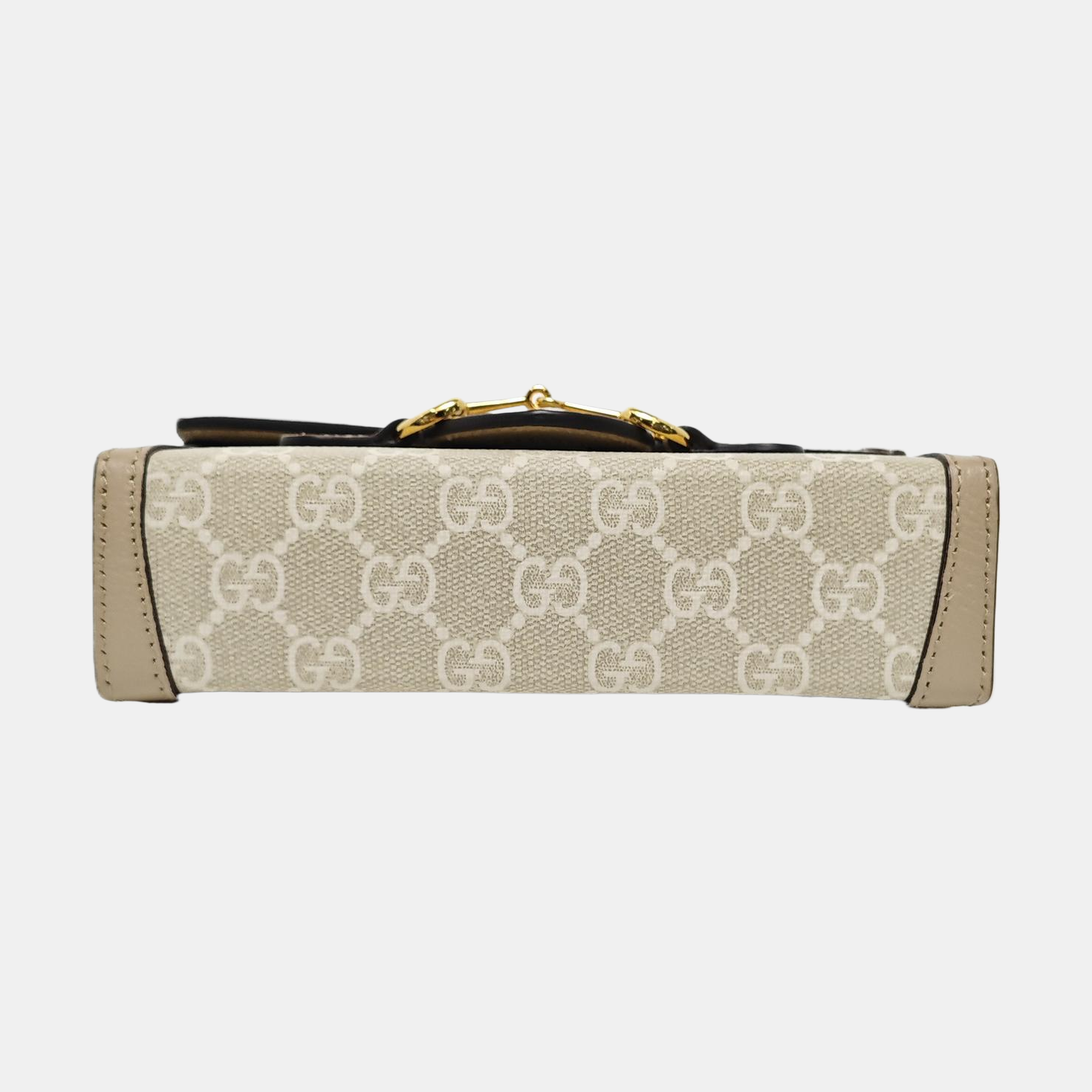 Authenticated pre-owned  Horsebit 1955 Mini Monogram Coated Canvas Beige - Crossbody Bag at Looply