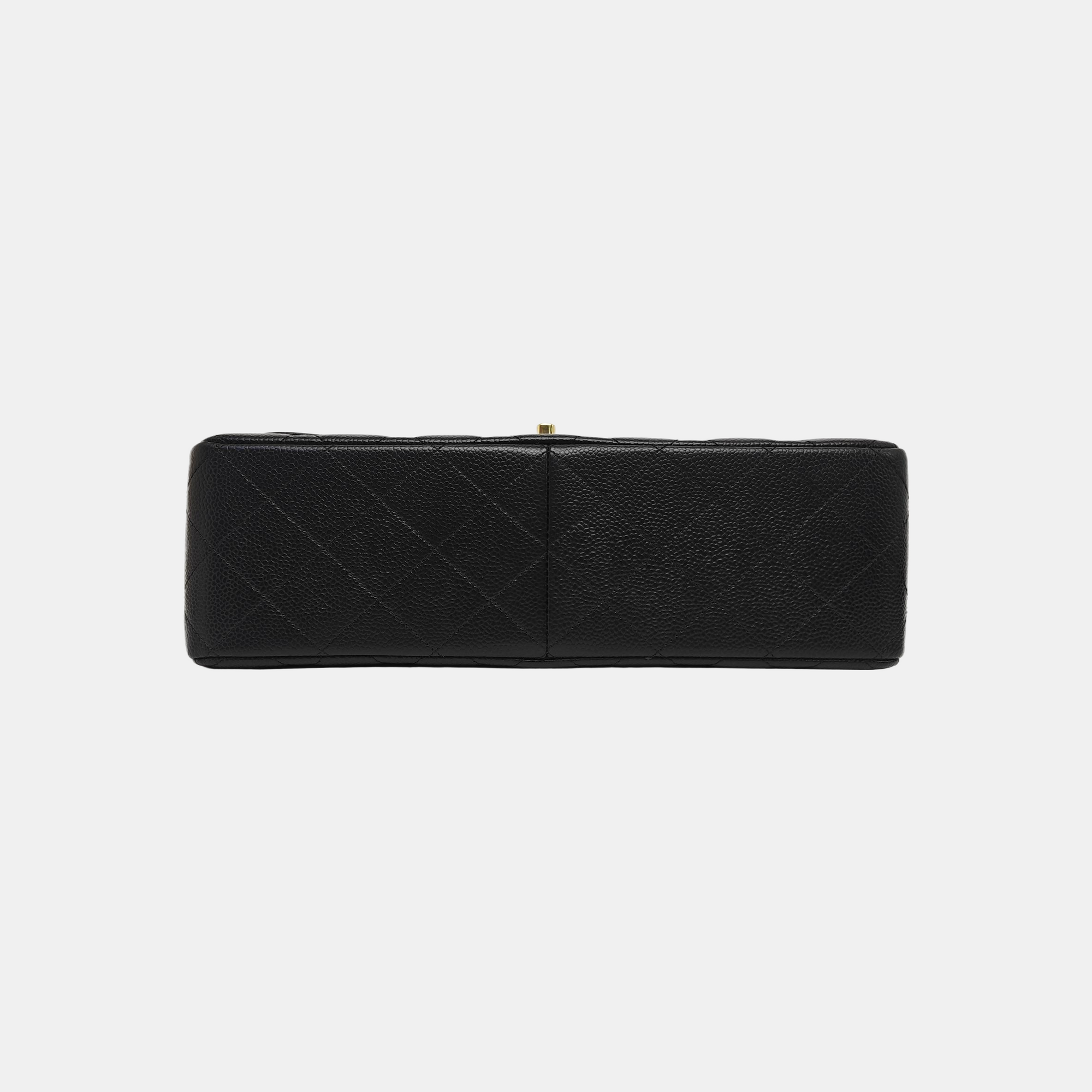 CLASSIC FLAP Jumbo Quilted Grained Calfskin Black