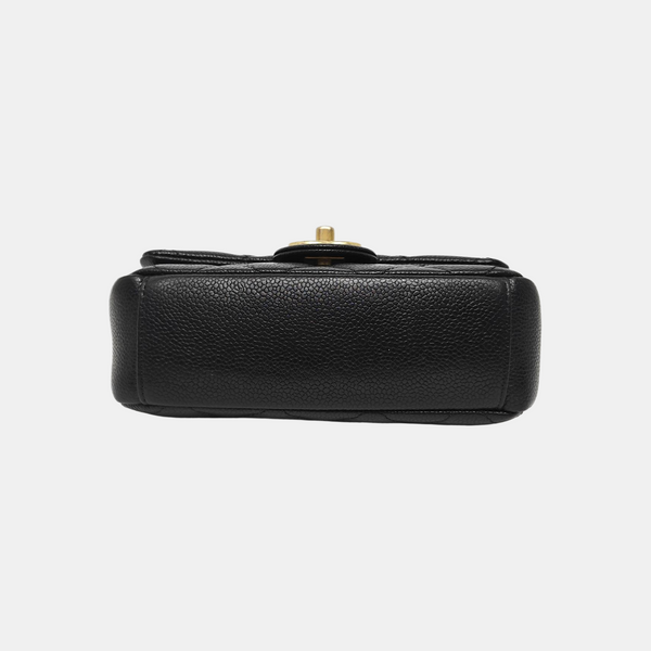 CLASSIC FLAP Mini Quilted Grained Calfskin Black
