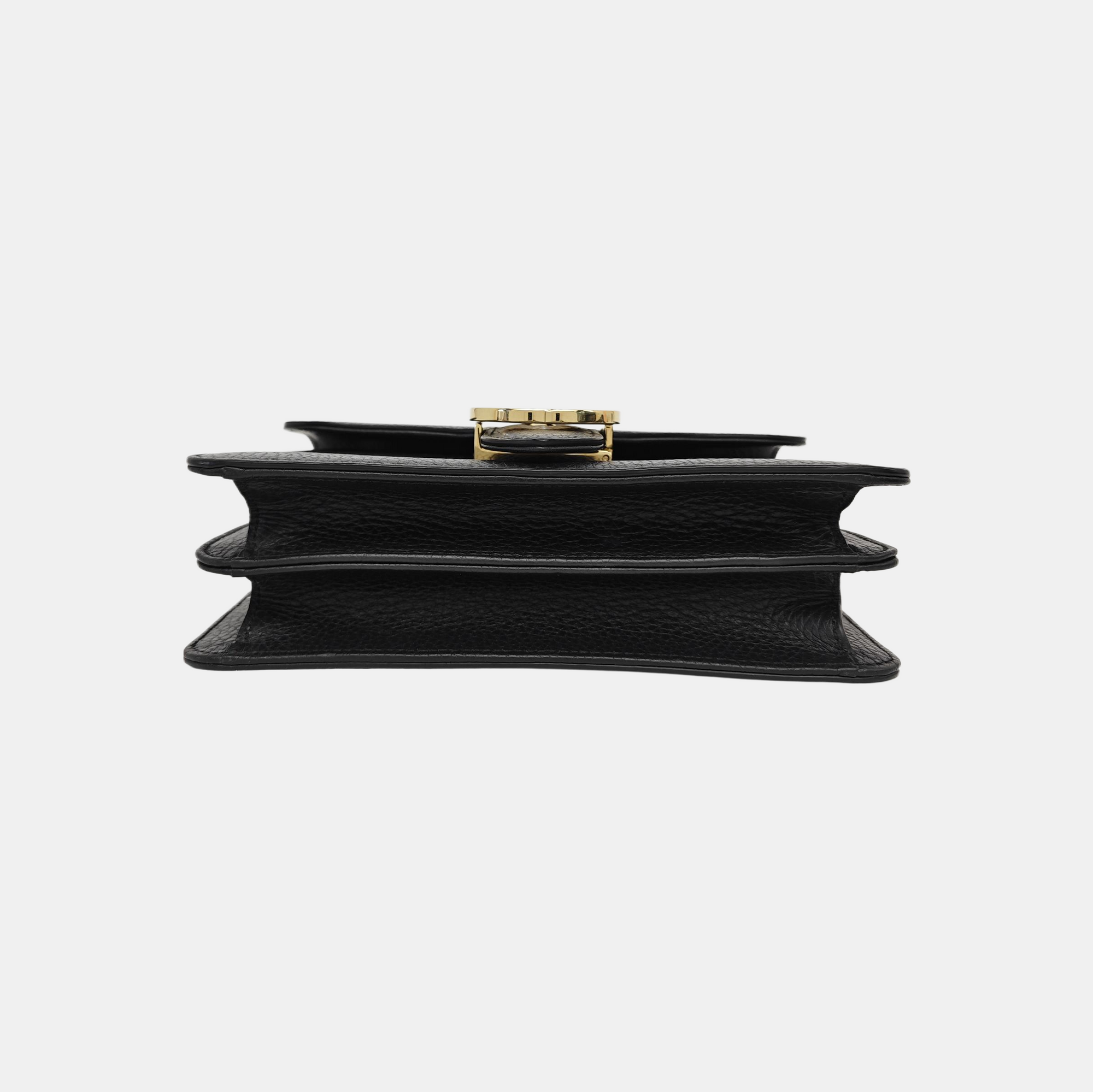 Interlocking G Small Calfskin Black