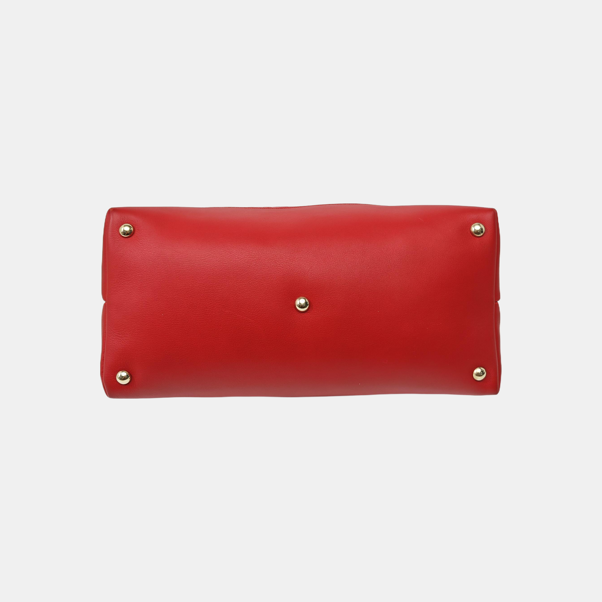 Monogram Calfskin Tote Bag Red