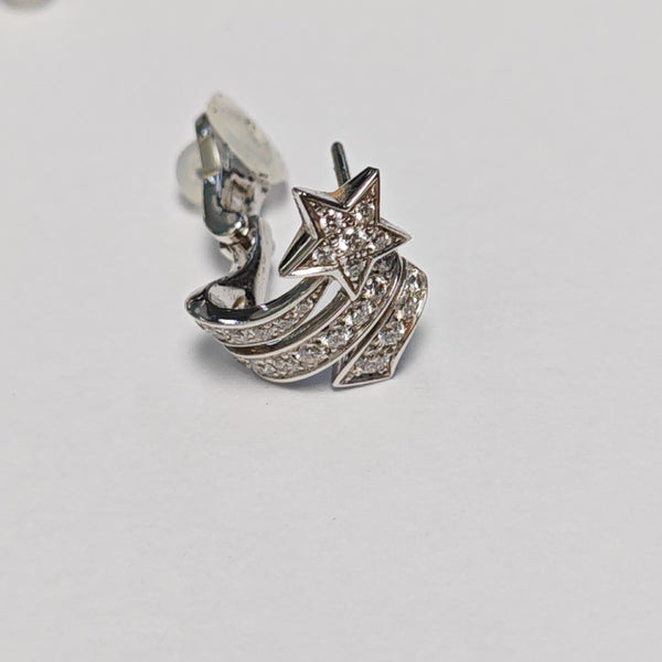 COMÈTE 18k White Gold Silver Clip On Earrings