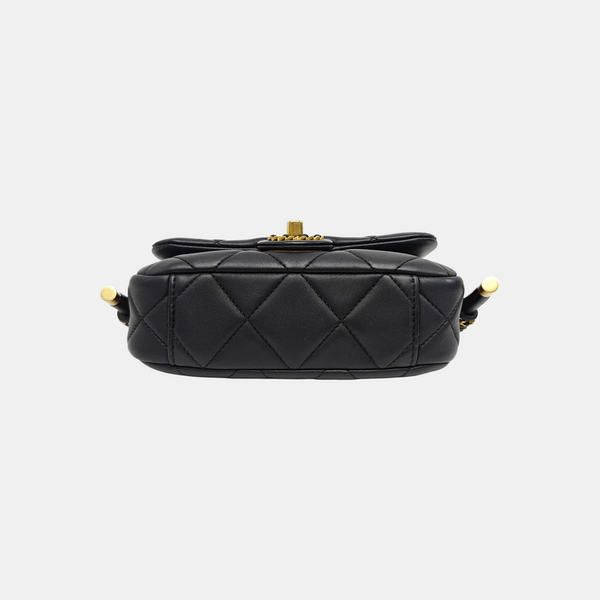 Quilted Lambskin Shoulder Bag Black