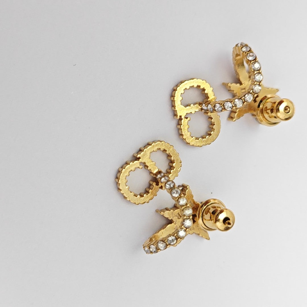 Clair D Lune Metal Gold Stud Earrings