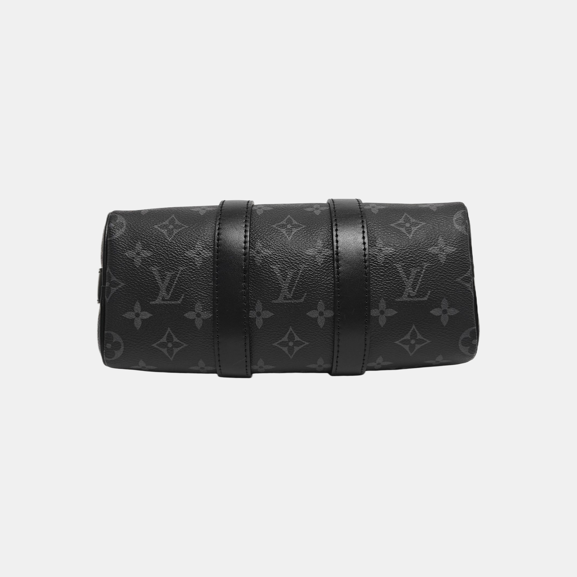 KEEPALL 25 Monogram Coated Canvas Black