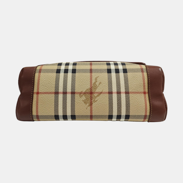 Coated Canvas Shoulder Bag Beige