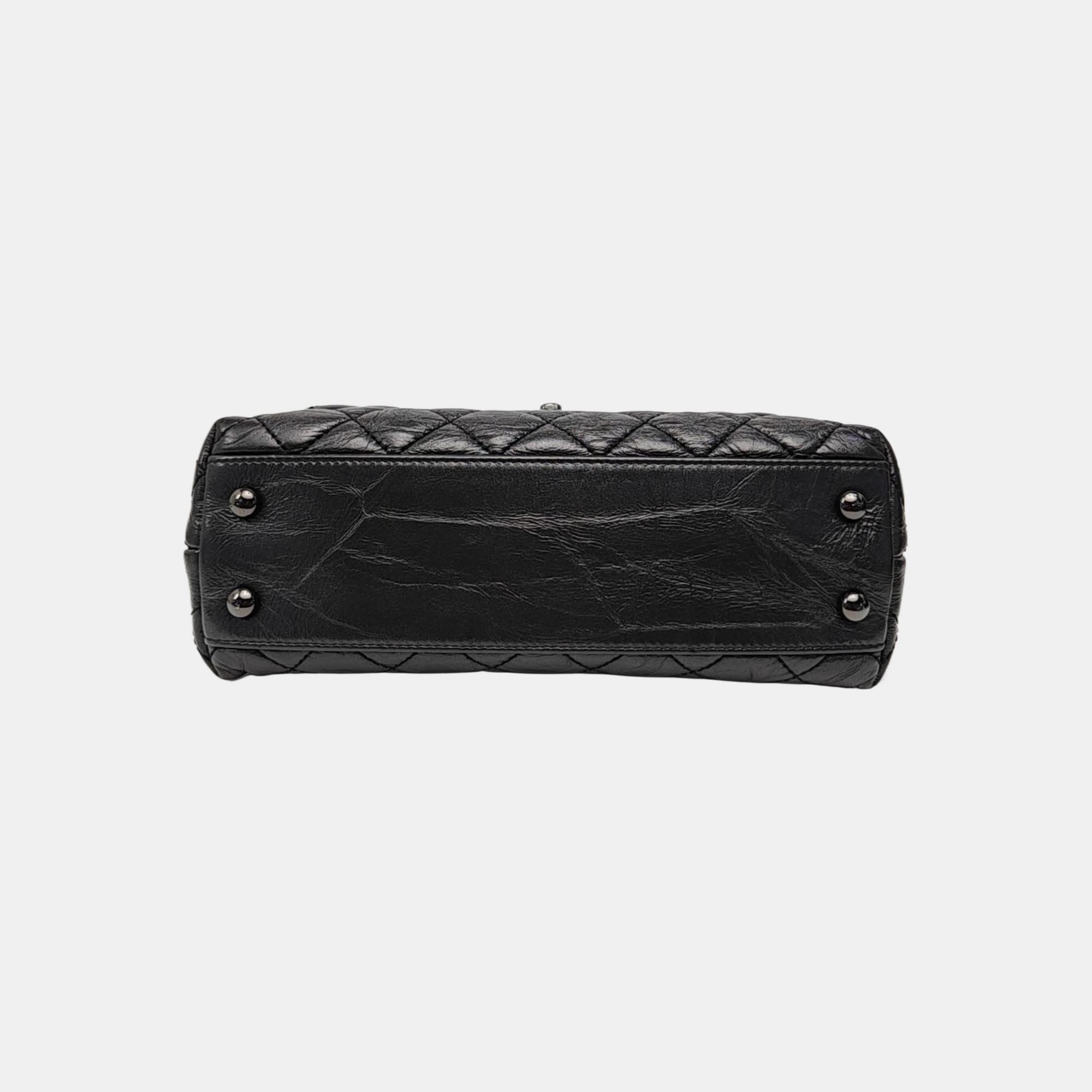 COCO HANDLE Small Quilted Calfskin Black