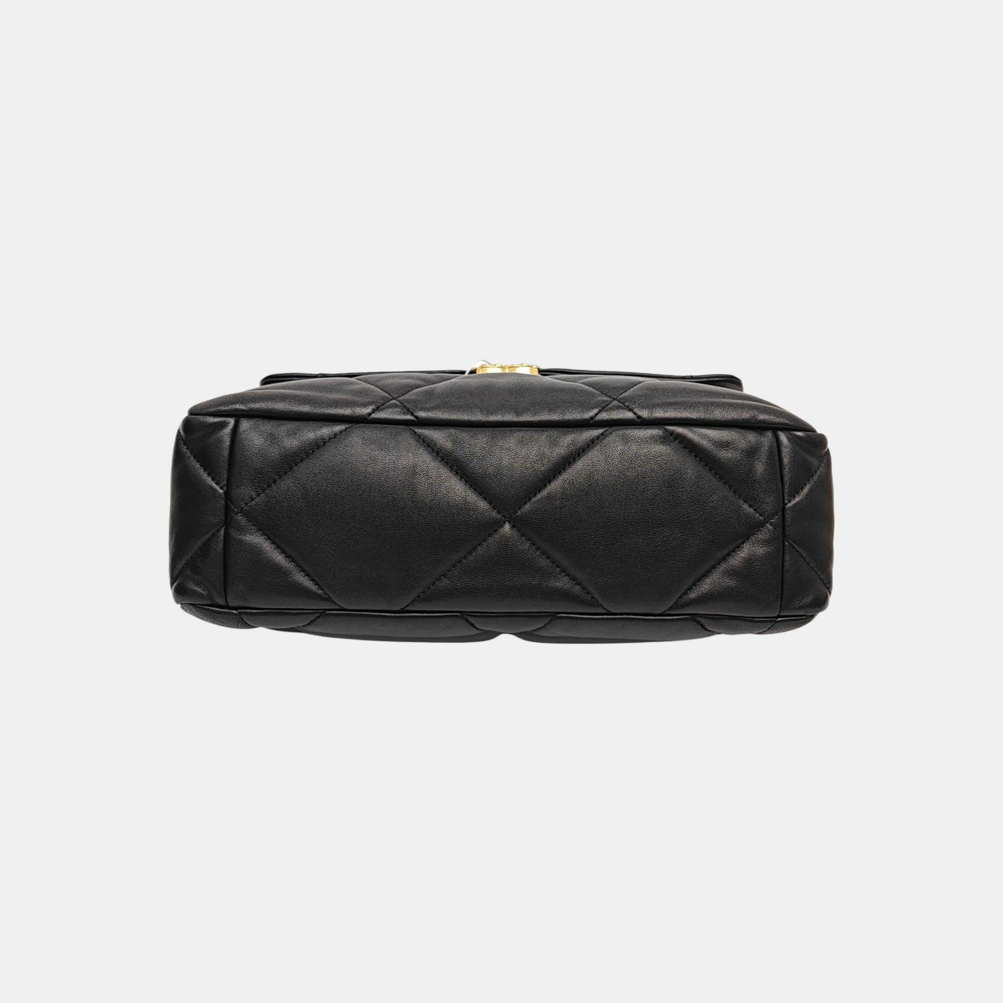 CHANEL 19 Large Quilted Lambskin Black