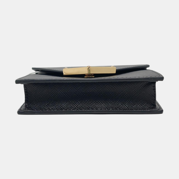 Fold Wallet Saffiano Calfskin Black
