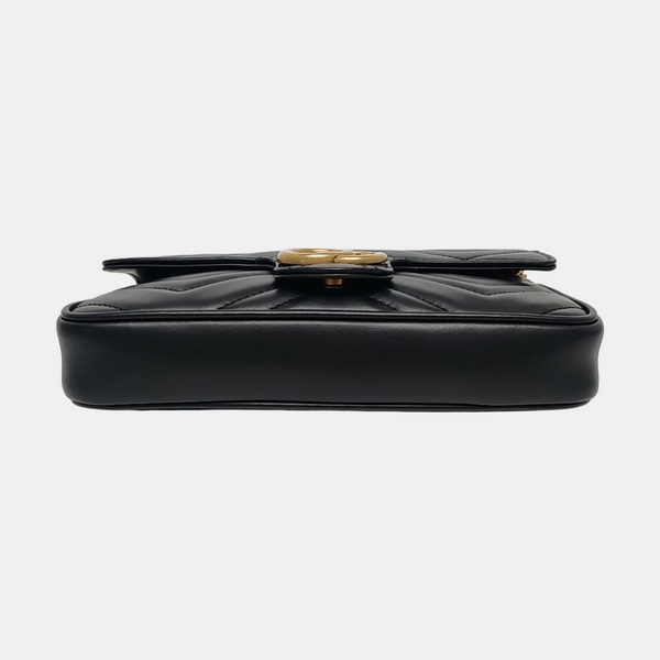 GG Marmont Mini Quilted Calfskin Black
