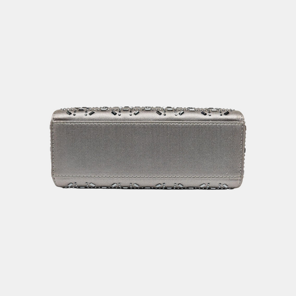 Lady Dior Mini Cannage Silk Satin Gray
