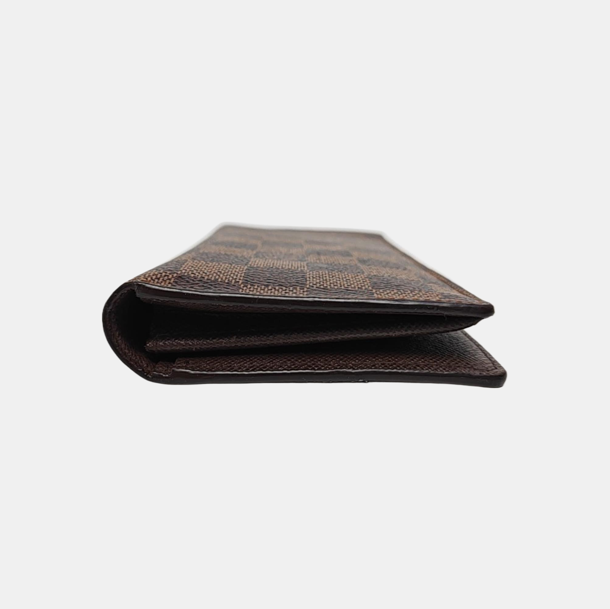 BRAZZA Damier Ebene Coated Canvas Brown Wallet