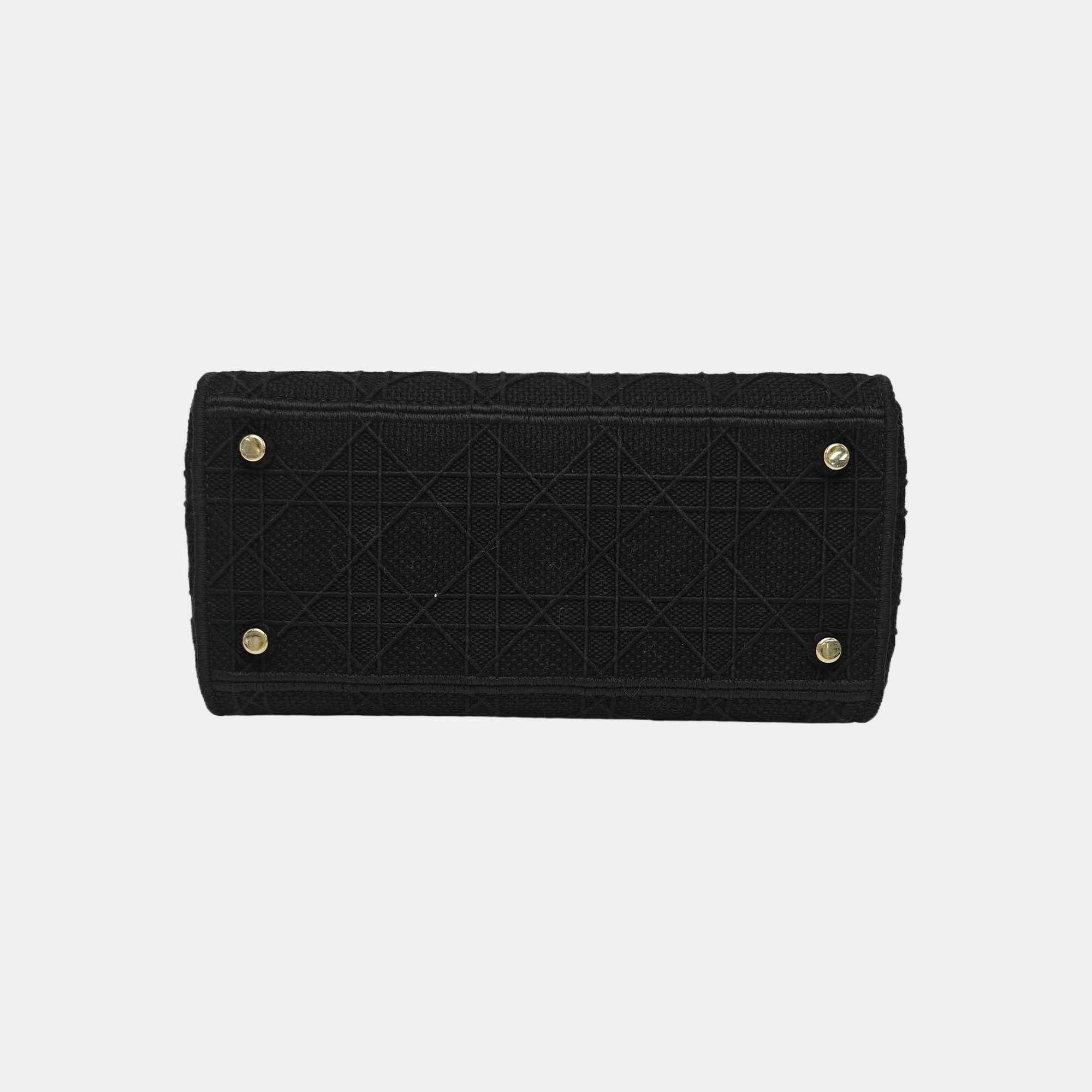 Lady D-Lite Medium Cannage Canvas Black
