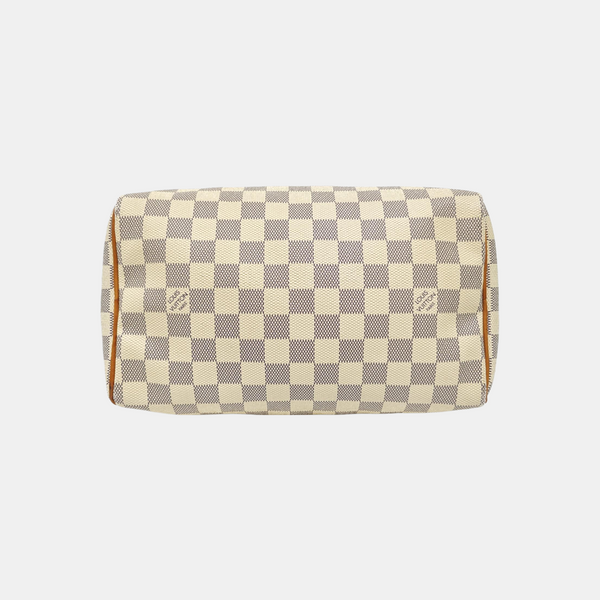 SPEEDY 25 Damier Azur Coated Canvas White