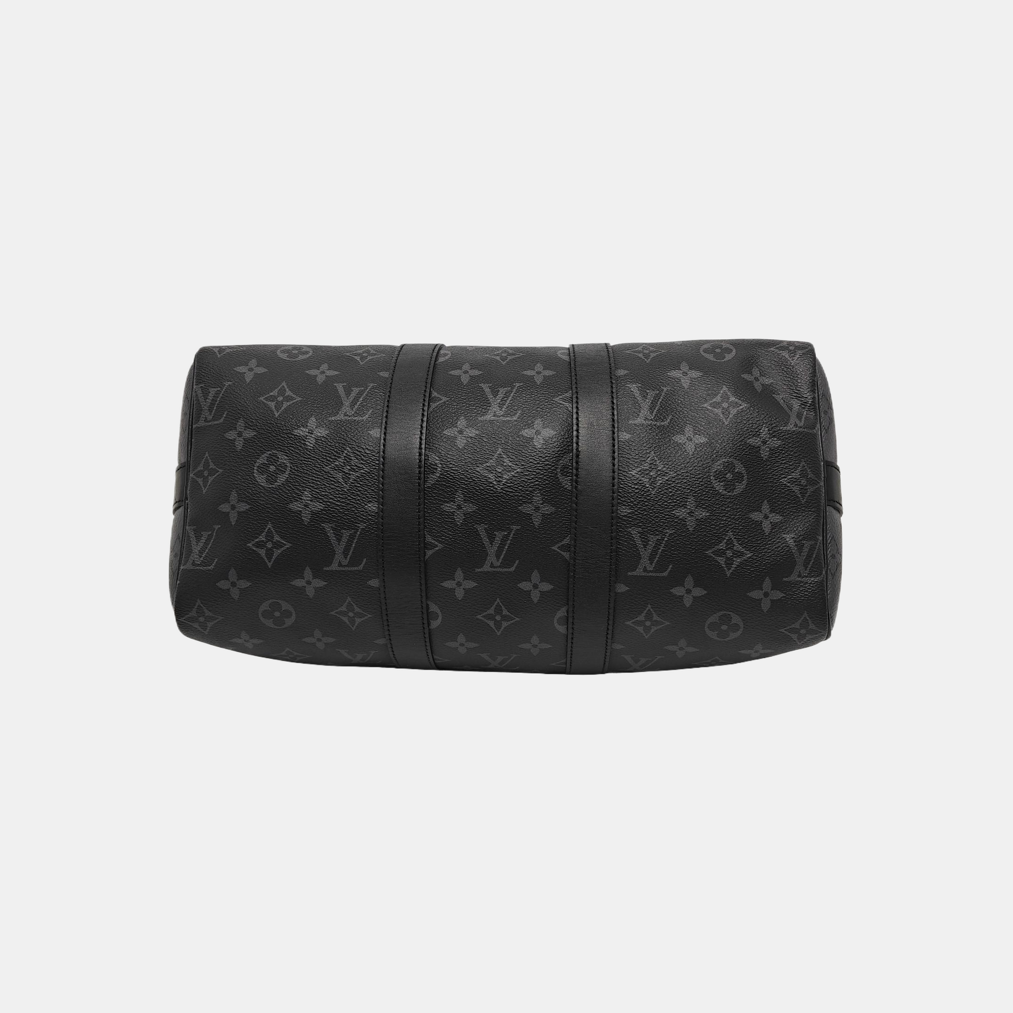 KEEPALL 35 Monogram Coated Canvas Black