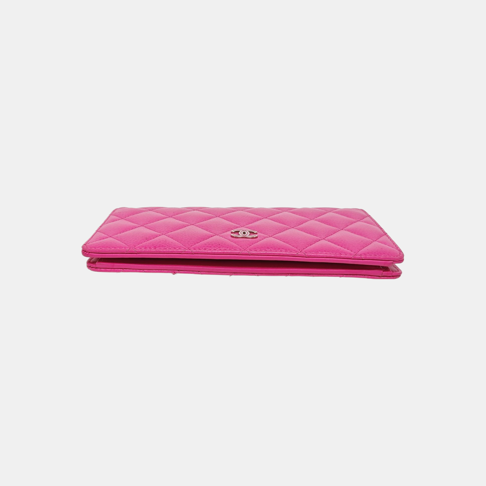 Quilted Grained Calfskin Wallet Pink